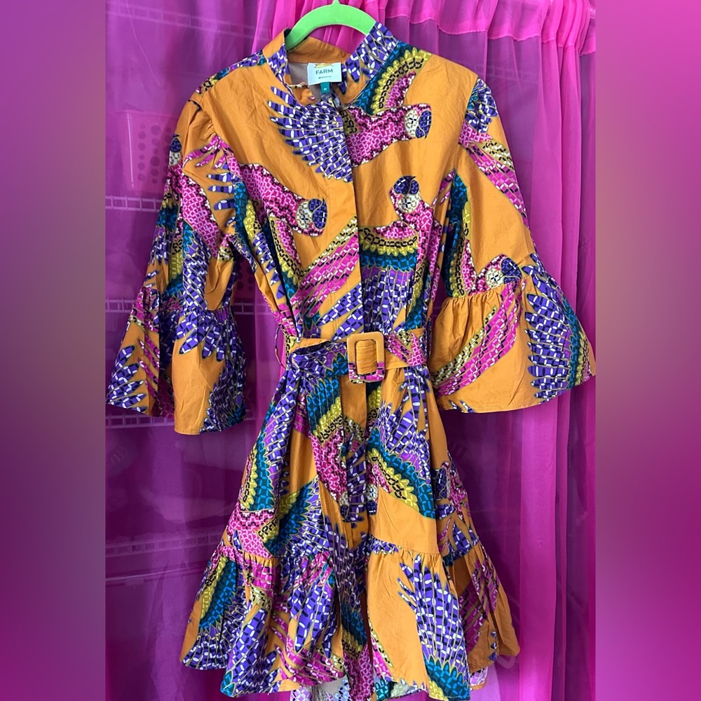 Farmrio Patterned Dress with Belt